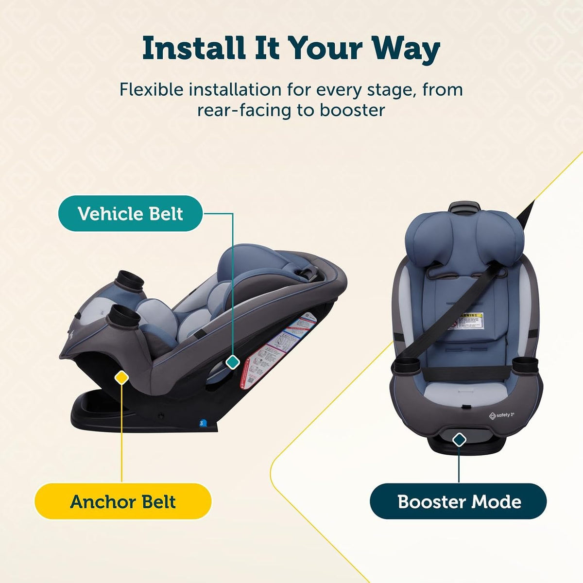 Safety 1st Grow and Go All-in-One Convertible Car Seat, Alaskan Blue