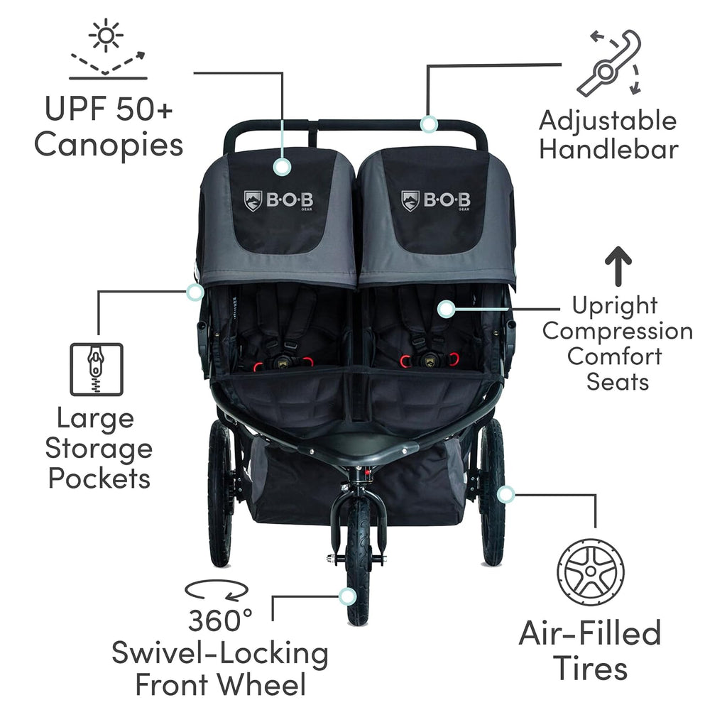 BOB Gear Revolution Flex 3.0 Duallie Jogging Stroller — Graphite Black