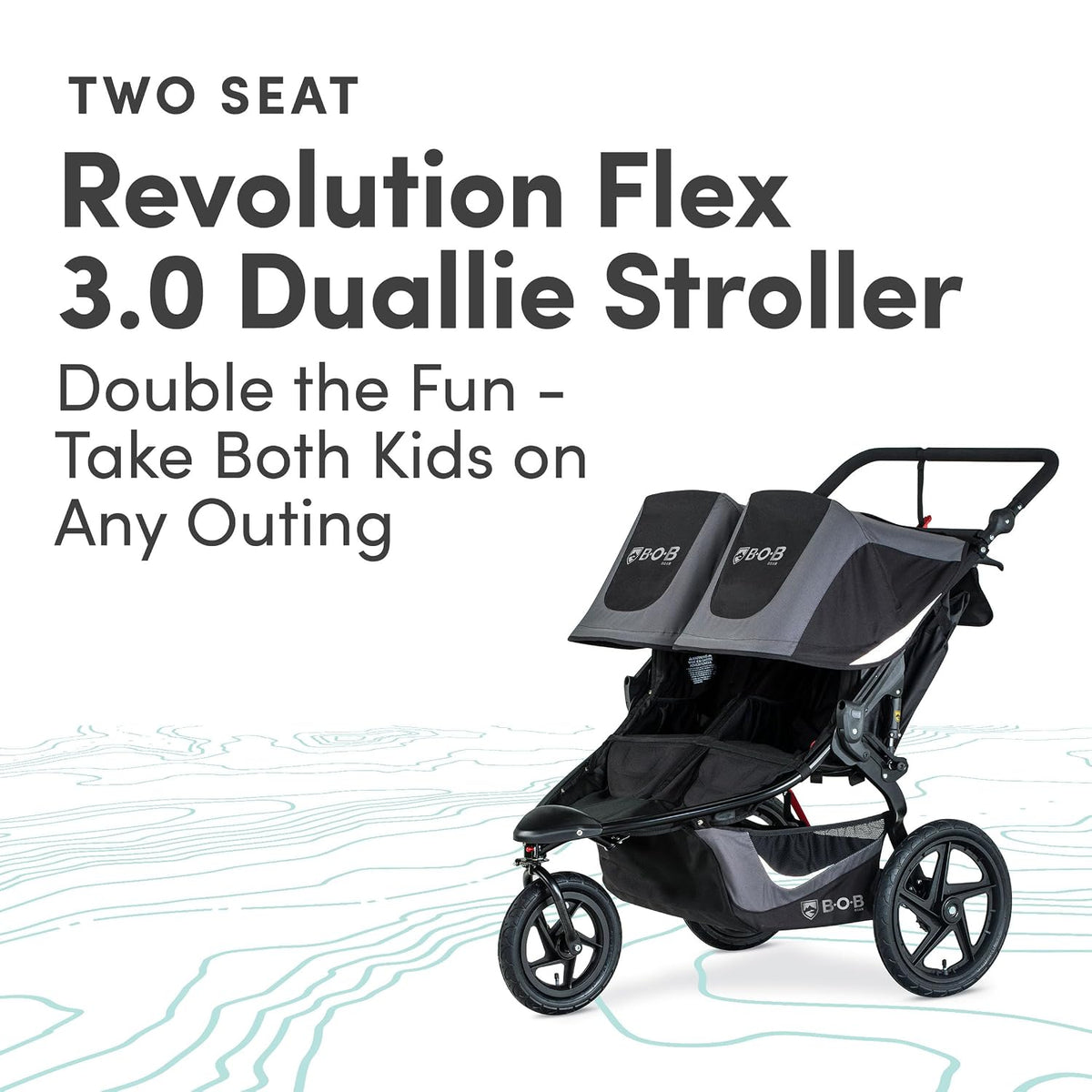 BOB Gear Revolution Flex 3.0 Duallie Jogging Stroller — Graphite Black